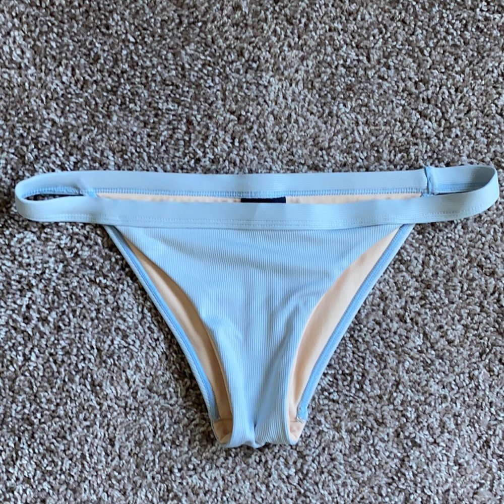 Baby blue ribbed bikini bottoms